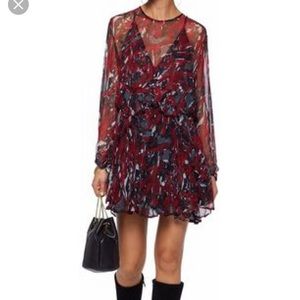 IRO Printed chiffon dress size 38, retail $620